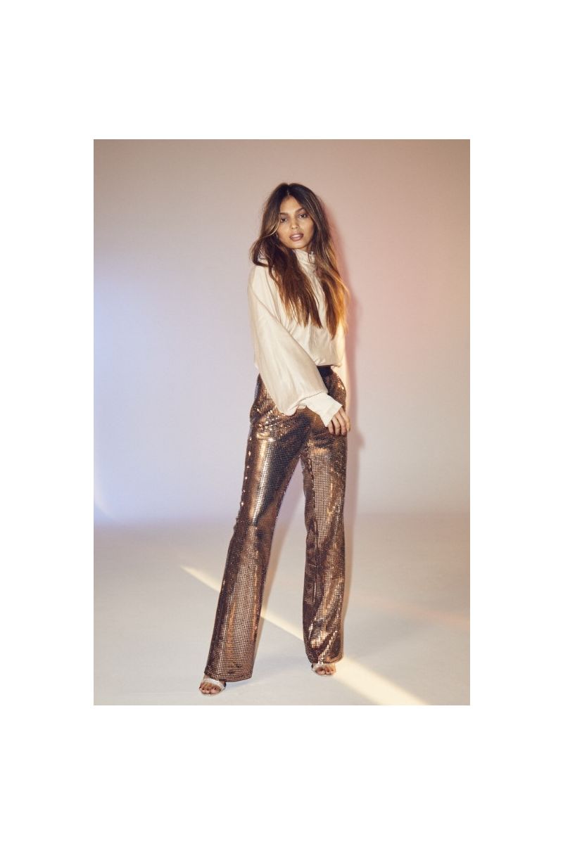 Co'Couture Mirror Flare Pant Bronze